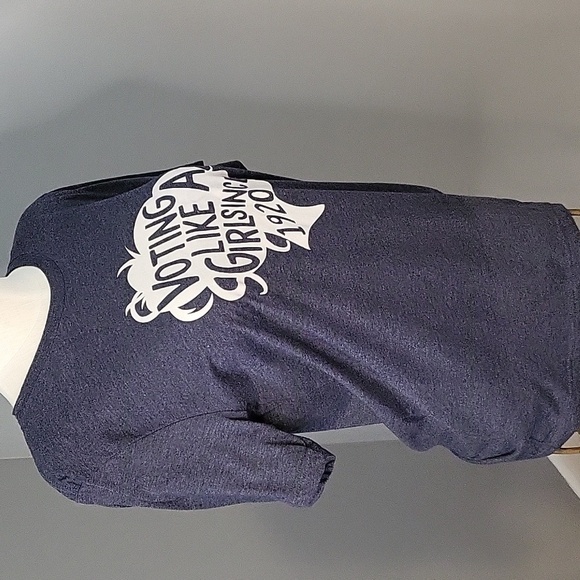 Bella Canvas Voting Like A Girl Since 1920 Heather Blue Graphic T-Shirt Size M - Picture 2 of 9